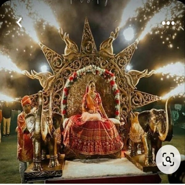 Bridal entry setup with lighting effects