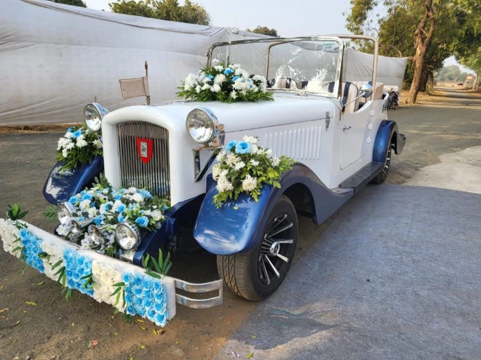 Vintage car for wedding baraat entry in Ahmedabad by Event 1O1