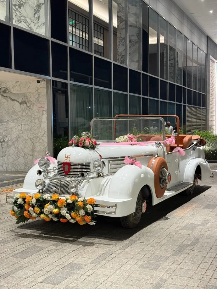 Vintage car for wedding baraat entry in Ahmedabad by Event 1O1