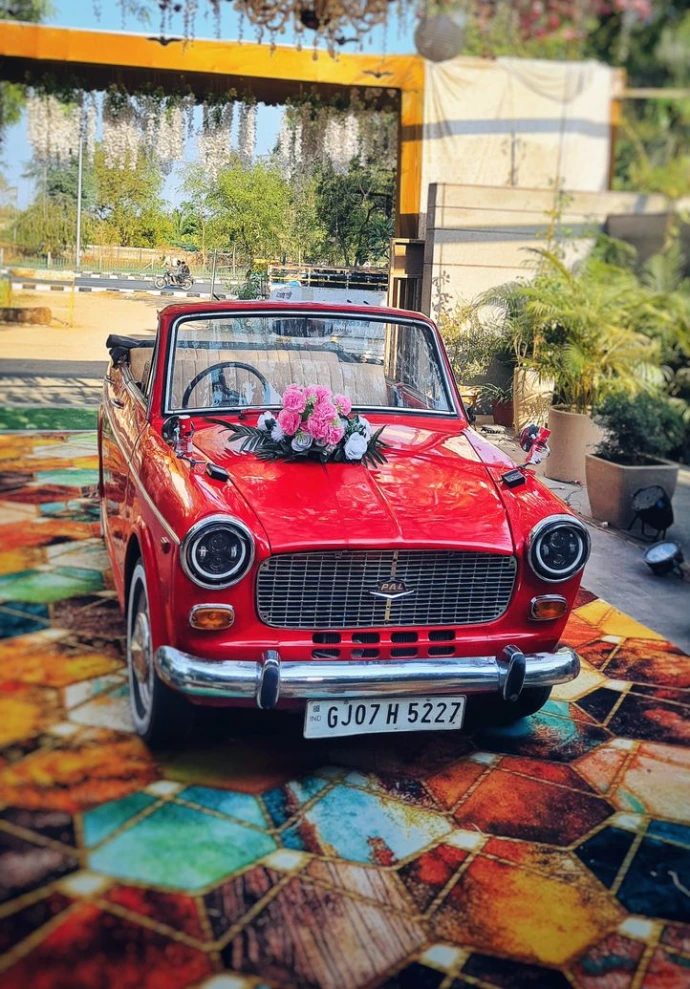 Vintage car for wedding baraat entry in Ahmedabad by Event 1O1