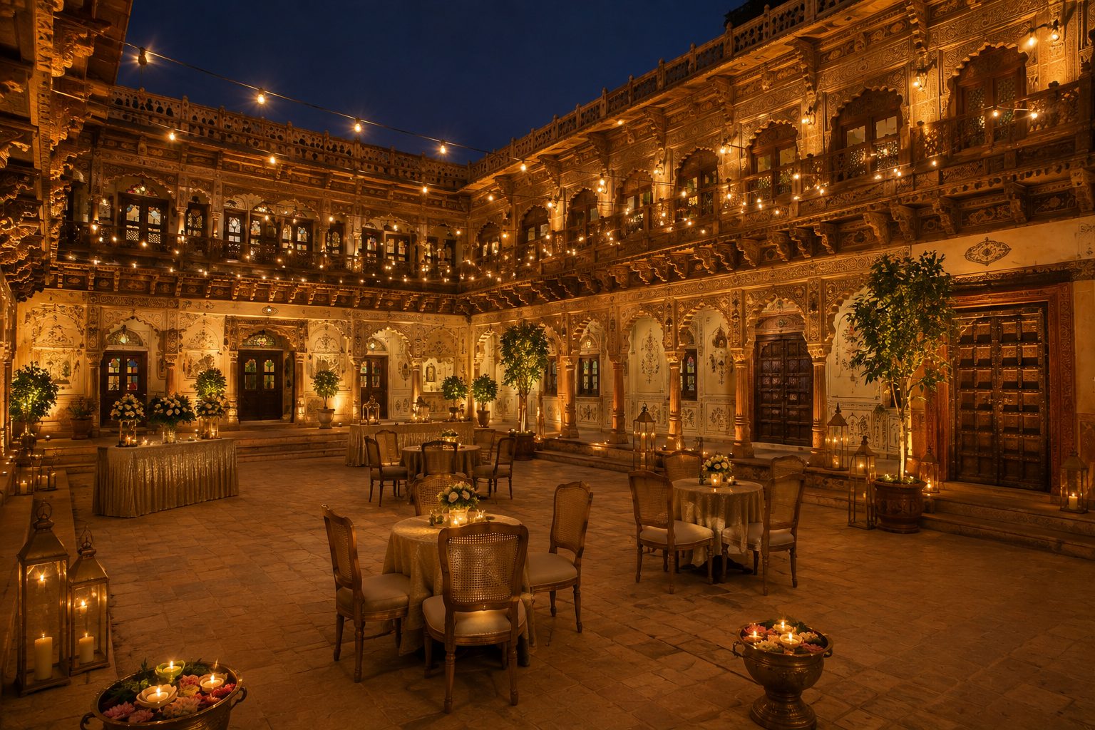 Heritage haveli wedding venue in Ahmedabad with traditional decor