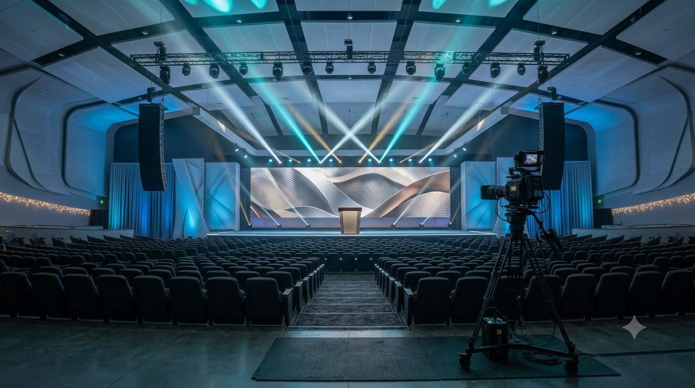 Corporate conference AV and livestream setup in Ahmedabad
